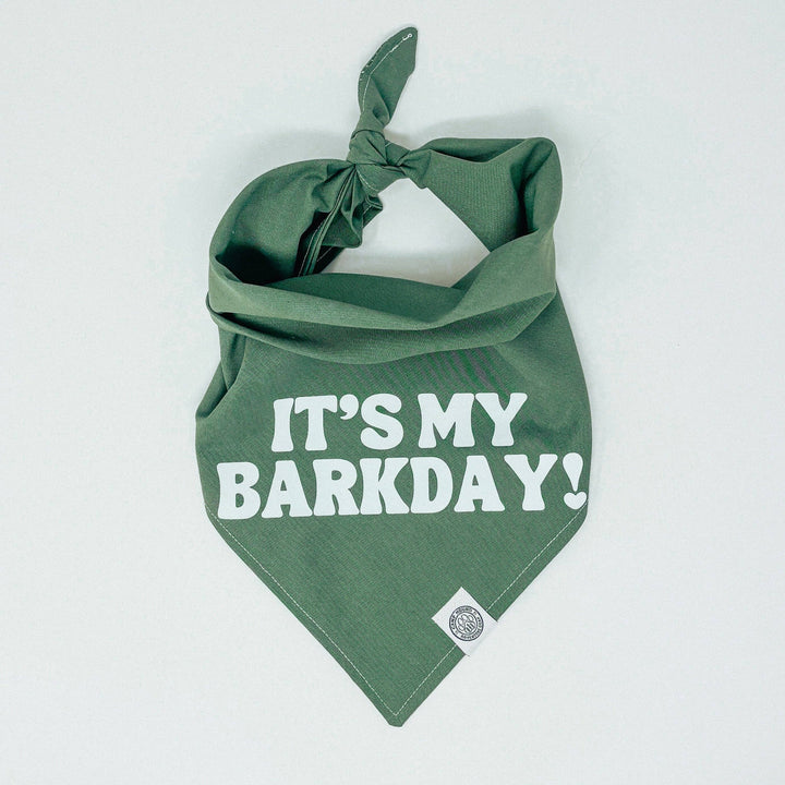 Green Barkday Dog Bandana