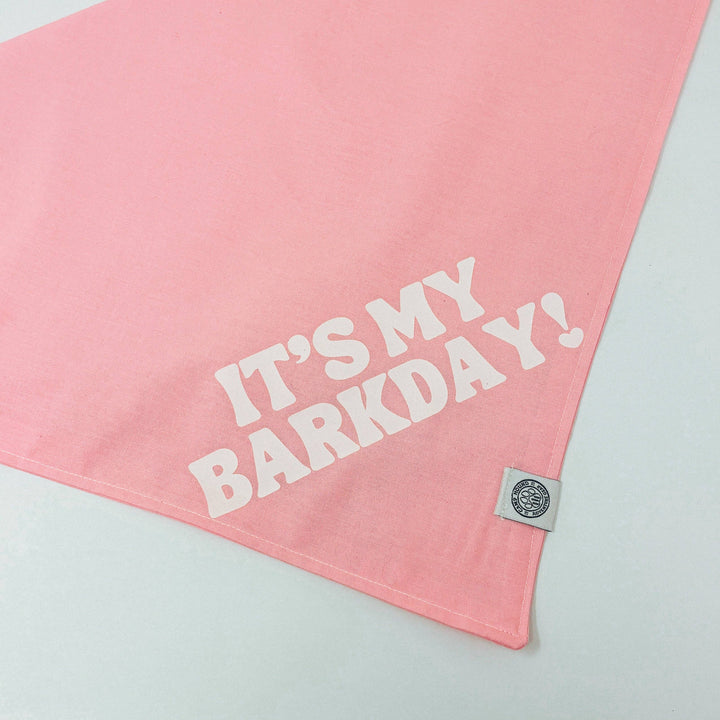 Pink Barkday Dog Bandana