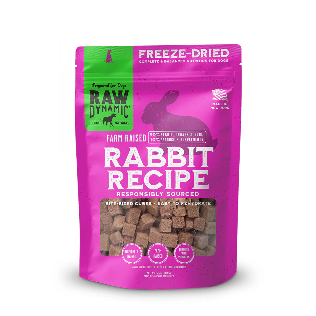 Raw Dynamic: Freeze-Dried Dog Food - Rabbit 14oz