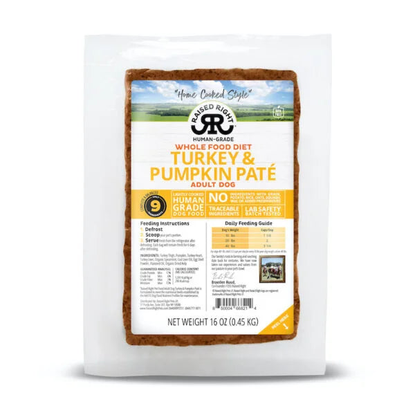 Raised Right - Gently Cooked - Turkey & Pumpkin Recipe 16oz