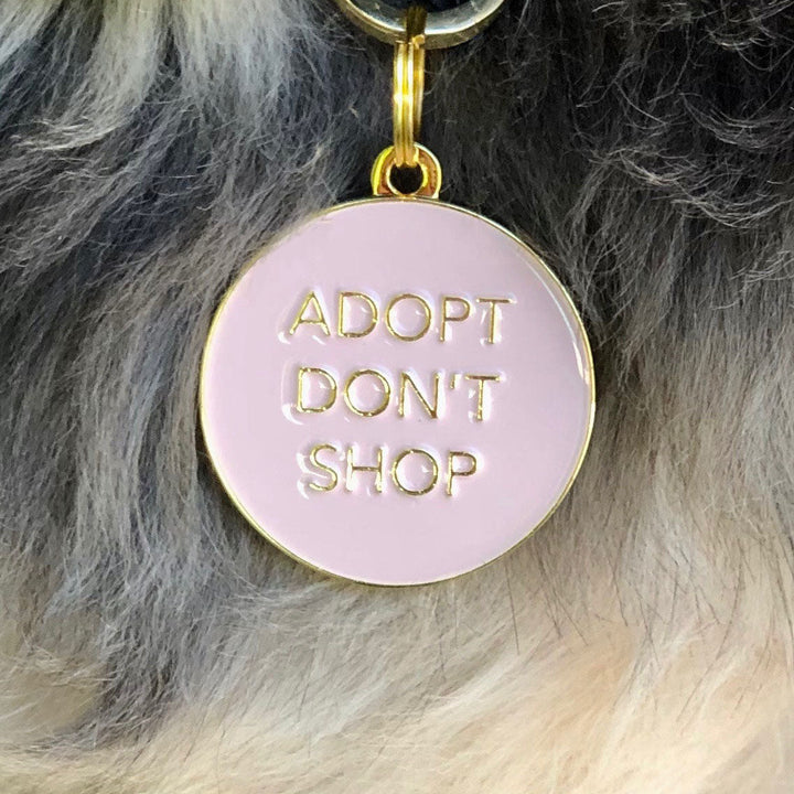 Adopt Don't Shop - Pink - Pet ID Tag