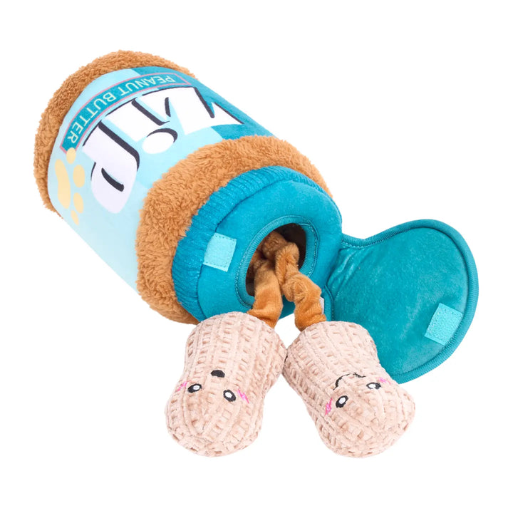 Dog Toy: Bungee Burrow Peanut Butter Jar