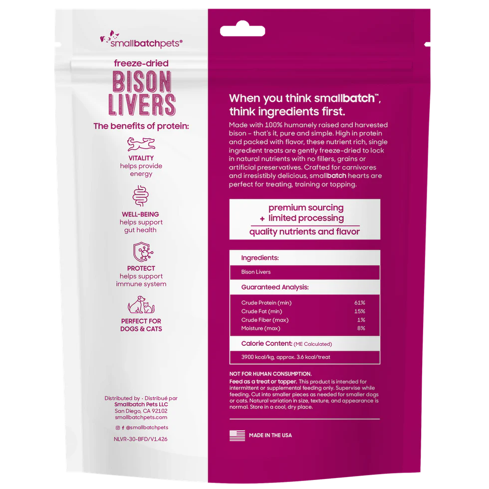 Smallbatch - Freeze-Dried Bison Liver 3oz