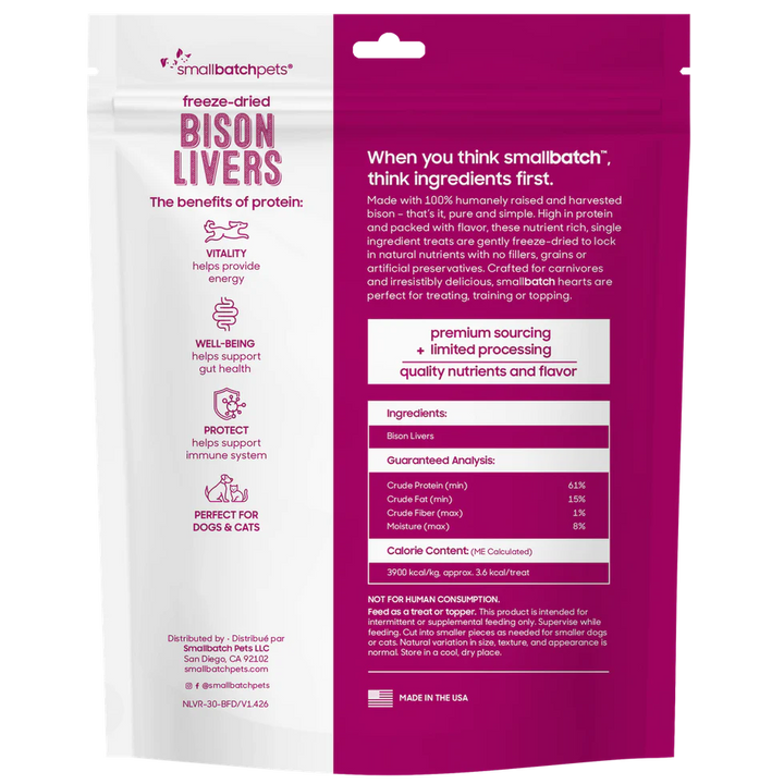 Smallbatch - Freeze-Dried Bison Liver 3oz