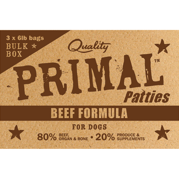 Primal: Raw Dog Food - 18lb Bulk Box (Pre-Order)