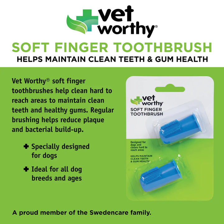Vet Worthy - Soft Finger Toothbrush (2-pack)