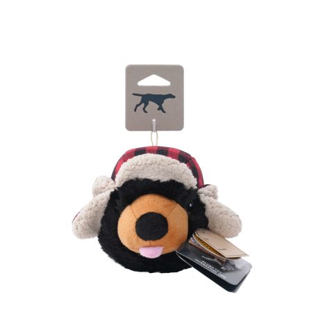 Dog Toy: 2-in-1 Hunter Hat Bear 5"