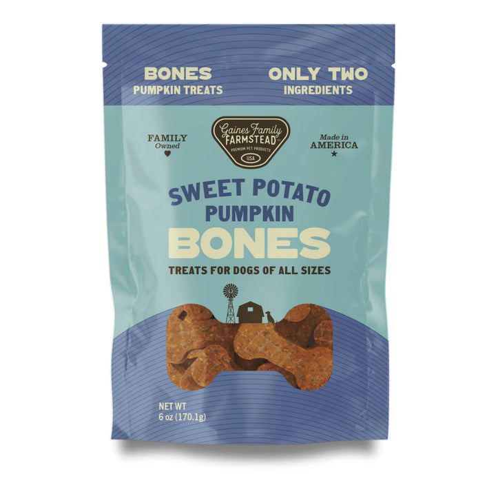 Sweet Potato Pumpkin Bones Dog Treat 6oz