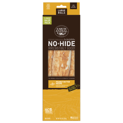 Earth Animal - No Hide Medium Peanut Butter Rolls Value 3-pack