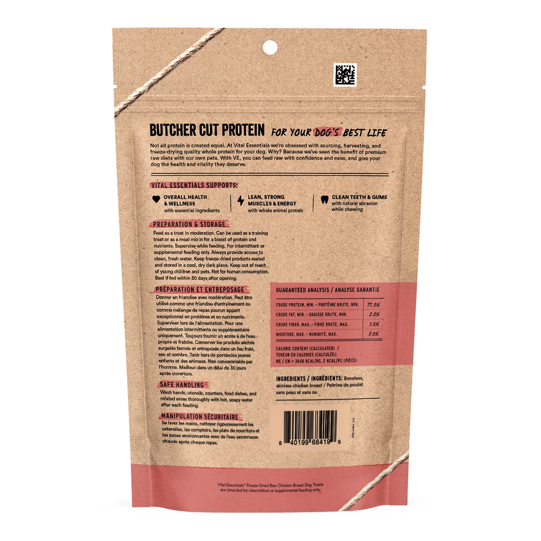 Vital Essentials - Freeze Dried Chicken Breast Dog Treats 3.75oz