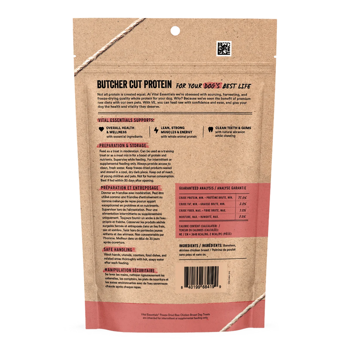 Vital Essentials - Freeze Dried Chicken Breast Dog Treats 3.75oz