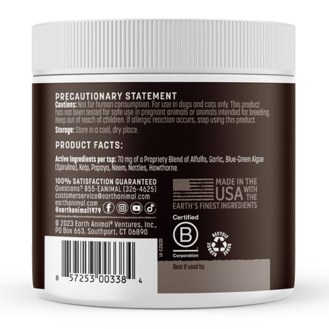 Earth Animal - Natural Flea & Tick Daily Herbal Powder Supplement 8oz