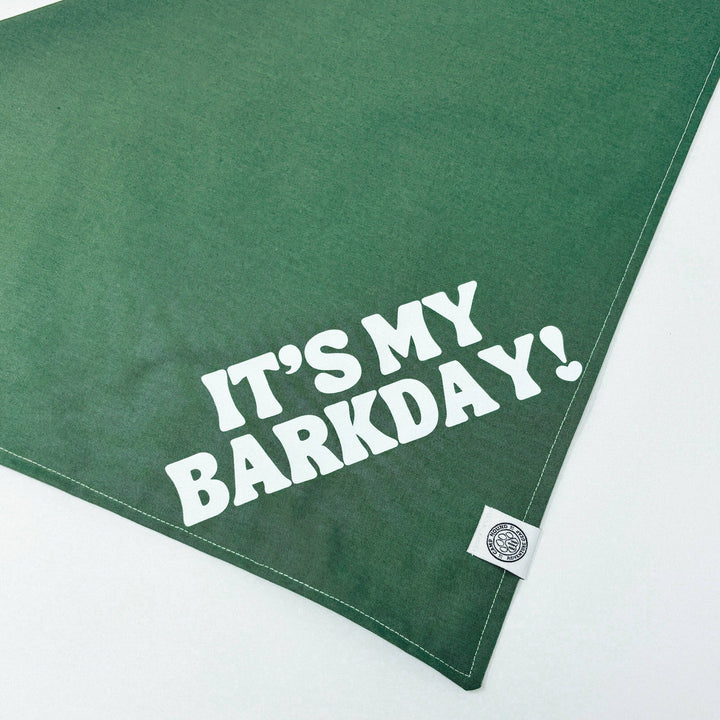 Green Barkday Dog Bandana