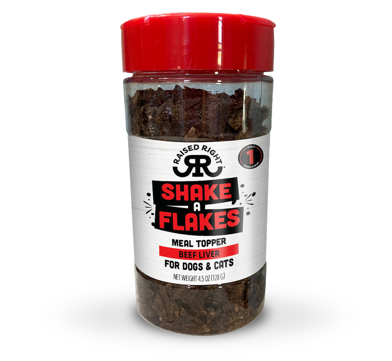 Raised Right - Shake A Flakes Beef Liver Meal Topper 4.5oz