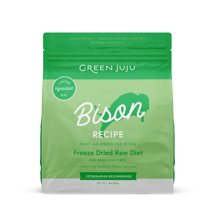 Green Juju: Bison Freeze-Dried Complete Raw Diet 14oz