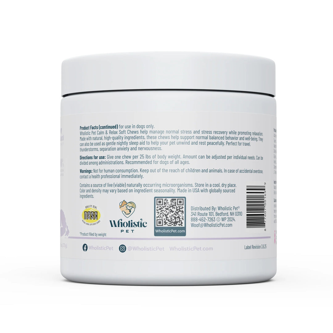 Wholistic Pet Organics - Calm & Relaxed Chews 90ct