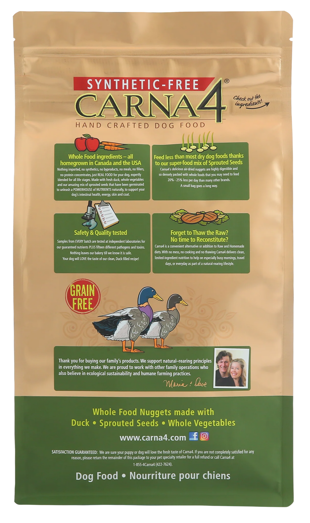 Carna4 Grain-Free Dog Food - Duck Recipe 6lb