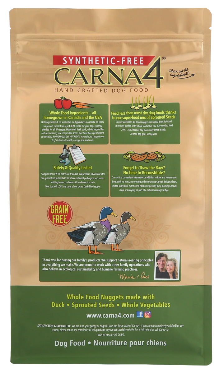 Carna4 Grain-Free Dog Food - Duck Recipe 6lb