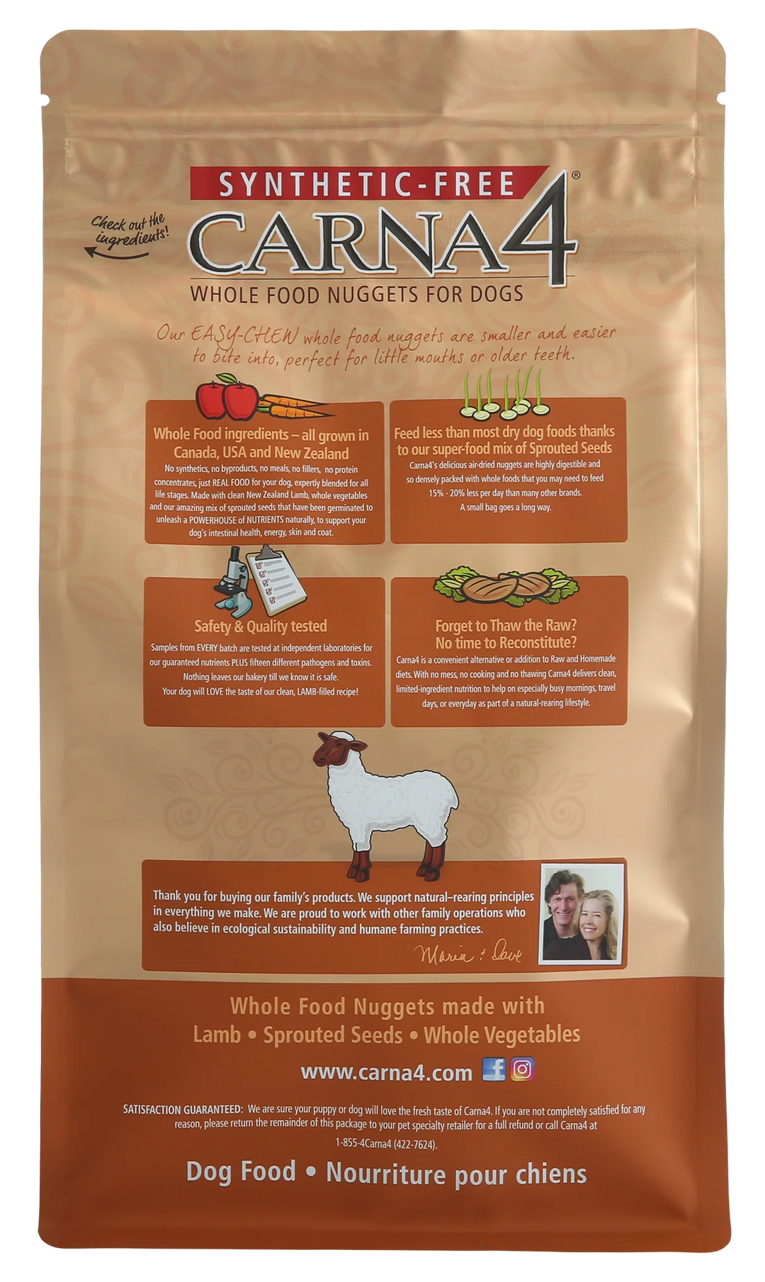 Carna4 - Easy-Chew Dog Food - Lamb Recipe 5lb