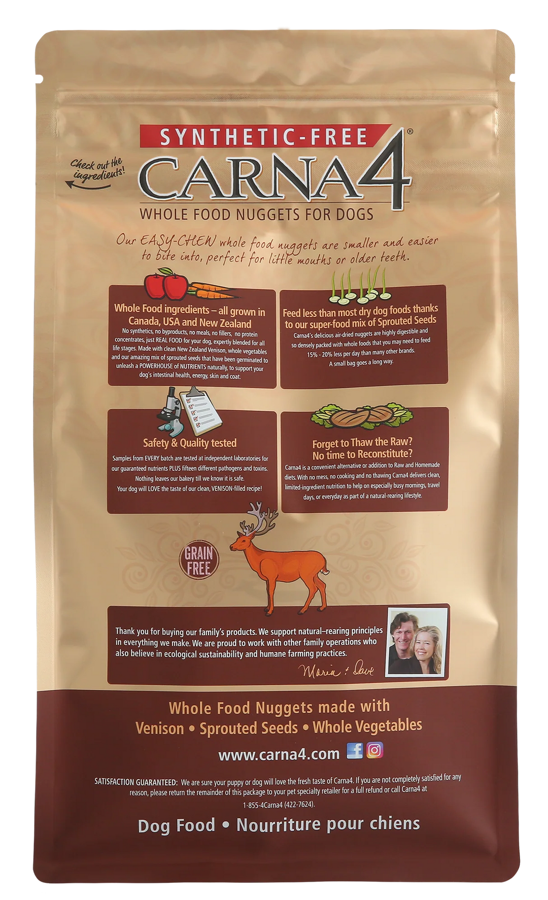 Carna4 - Easy-Chew Dog Food - Venison Recipe 5lb
