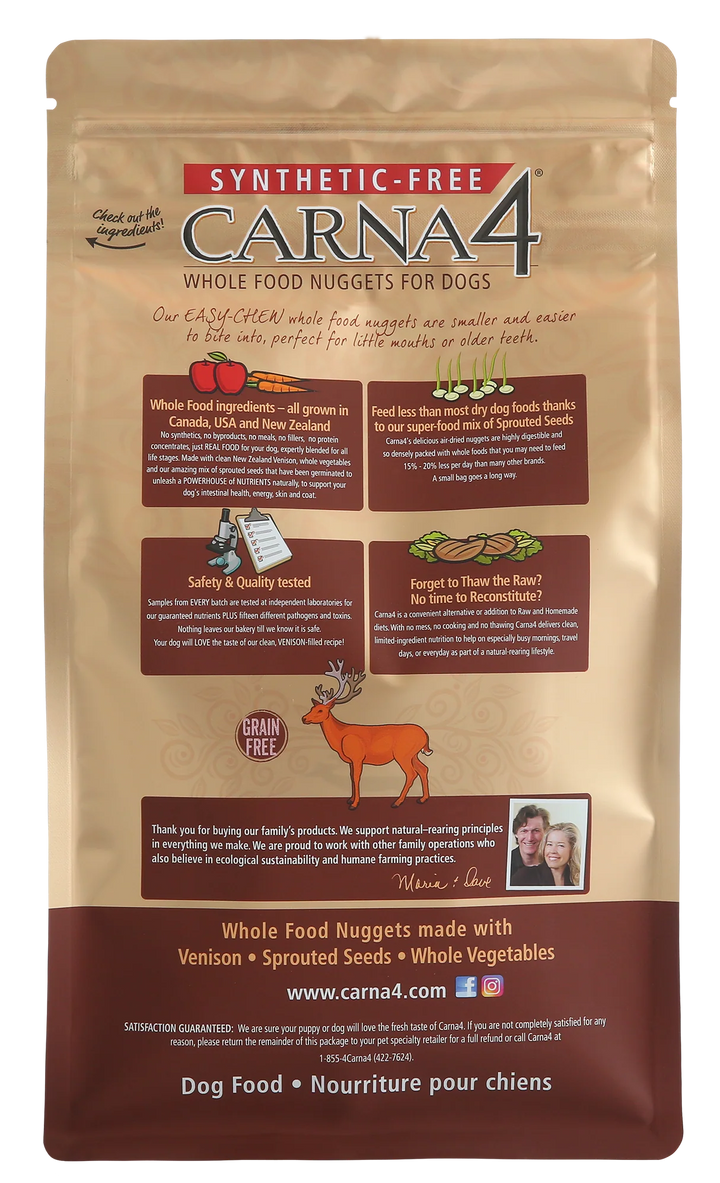 Carna4 - Easy-Chew Dog Food - Venison Recipe 5lb