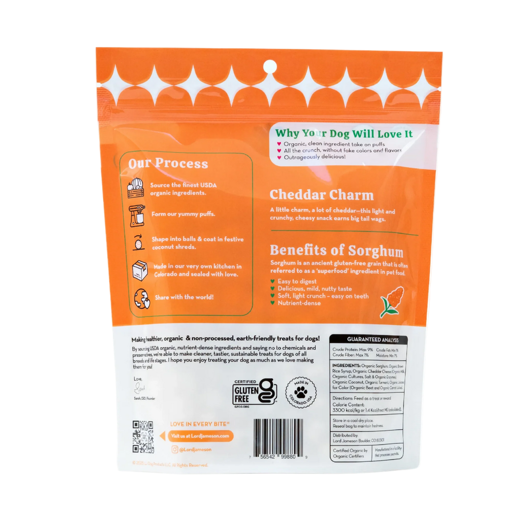 Lord Jameson - Cheddar Charm Love Puffs Dog Treats 4oz