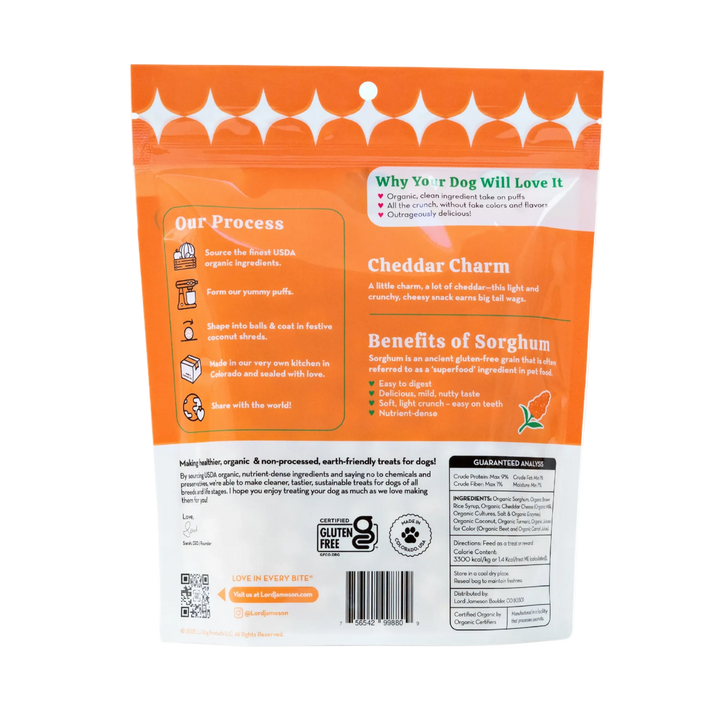 Lord Jameson - Cheddar Charm Love Puffs Dog Treats 4oz
