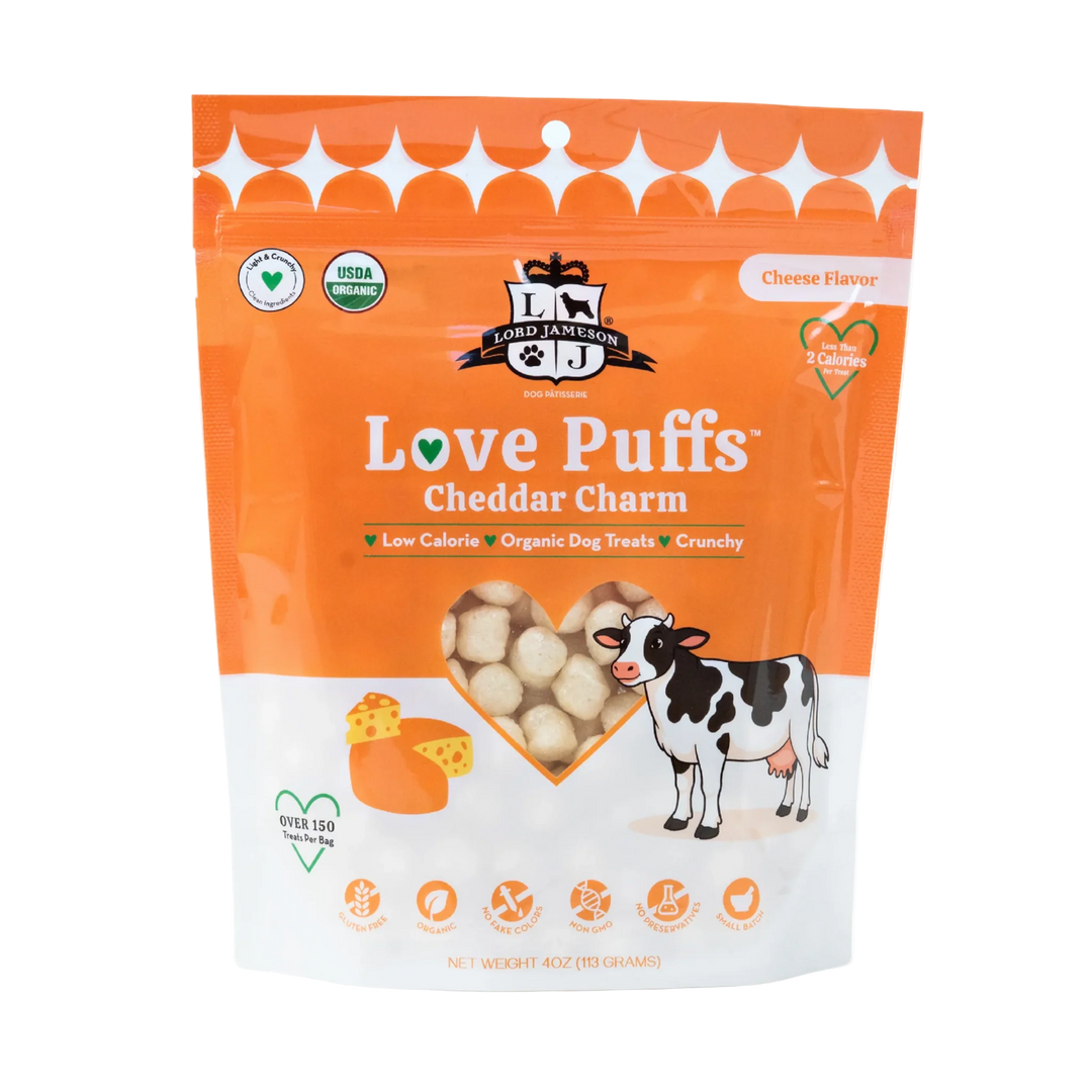 Lord Jameson - Cheddar Charm Love Puffs Dog Treats 4oz