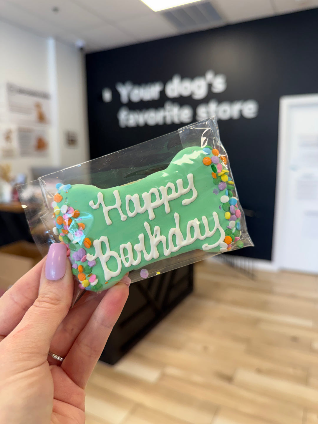 Bakery Table: Happy Barkday Bone Asst. Colors (Single Cookie)