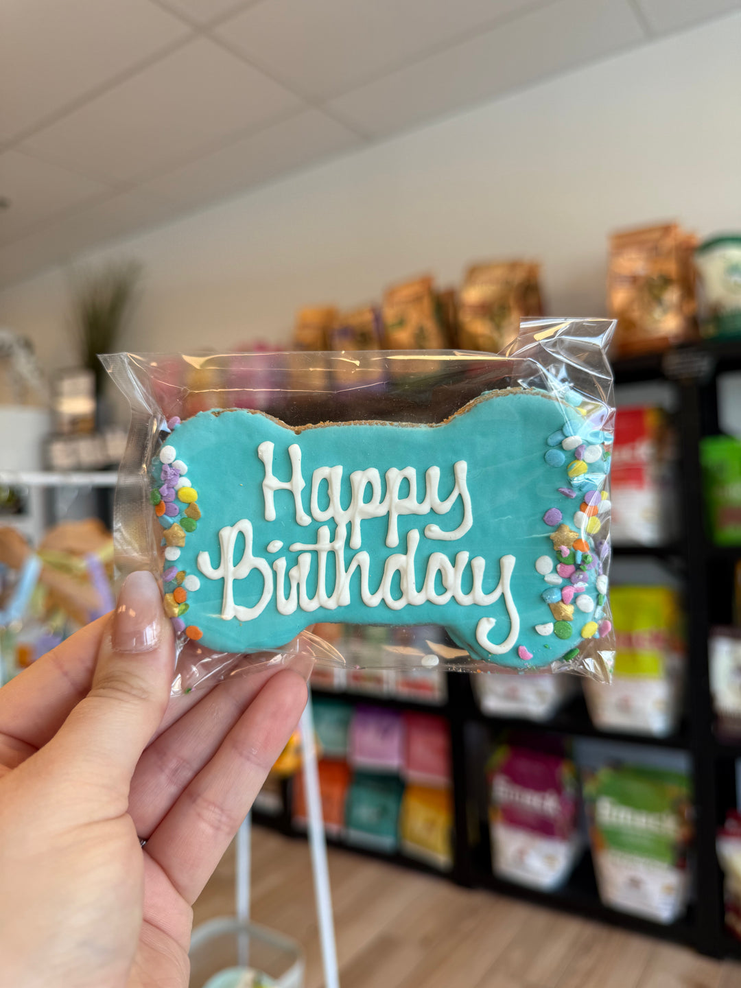 Bakery Table: Single Cookie - Happy Birthday Bone (blue)