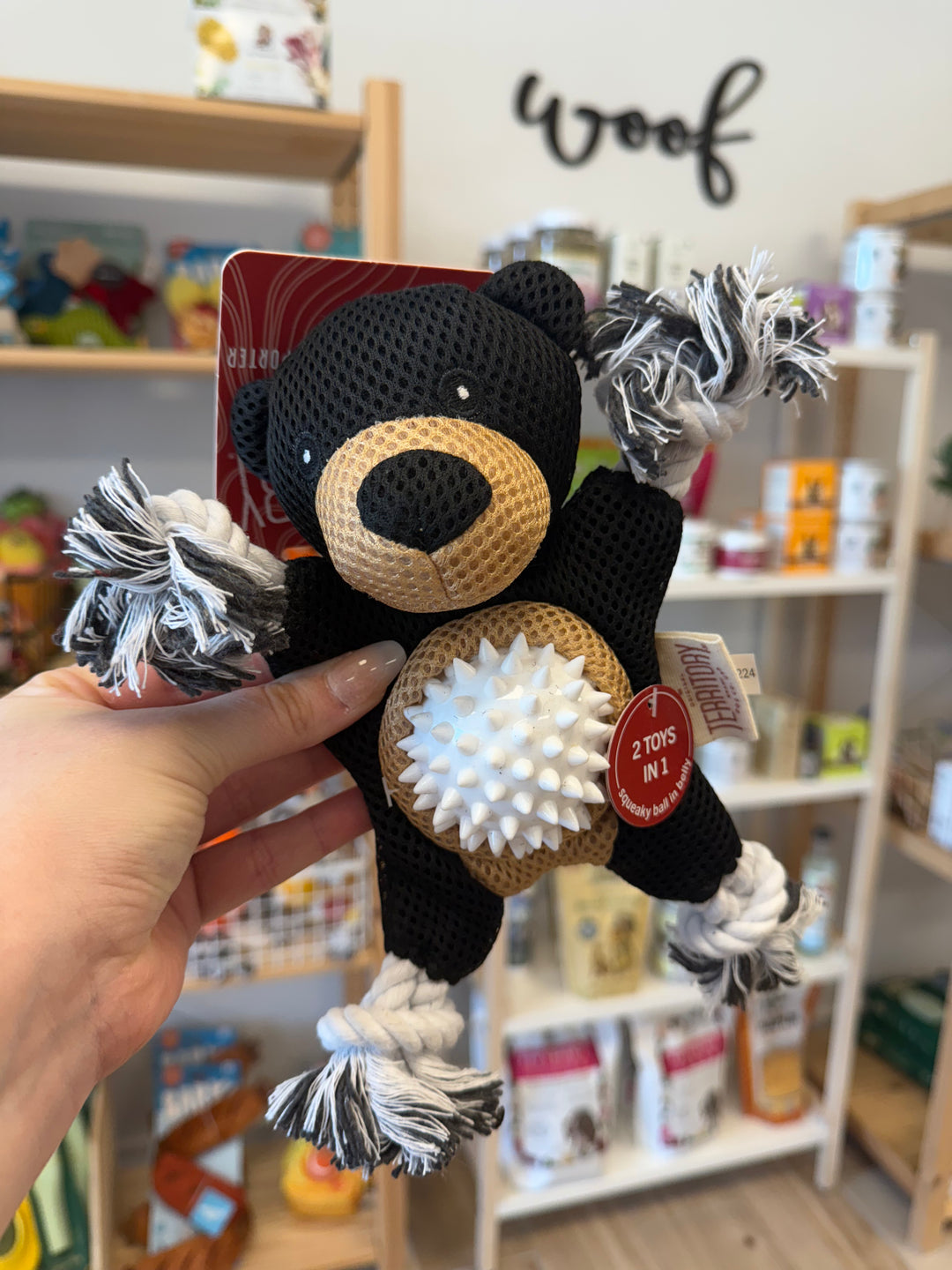Dog Toy: Black Bear 2-in-1 Toy