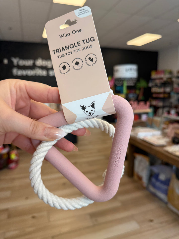Dog Toy: Triangle Tug Chew: Blush Small
