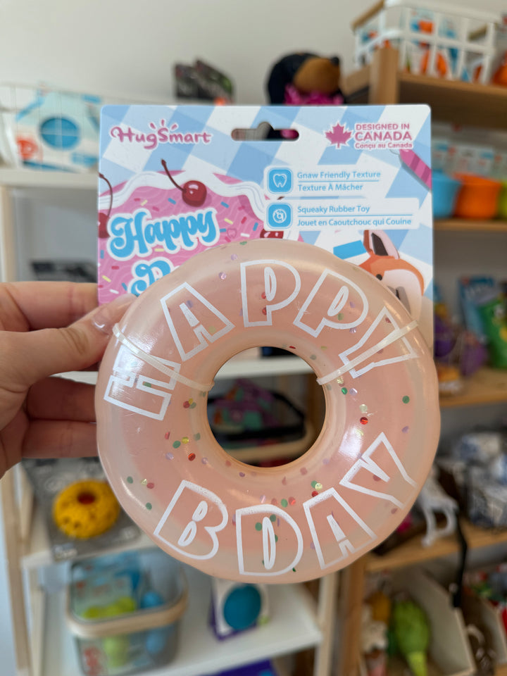 Dog Toy: Yappy Birthday Donut Rubber Toy