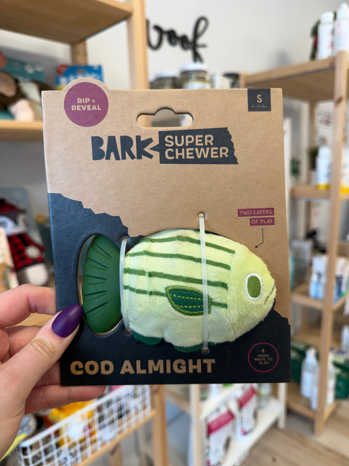 Dog Toy: BARK Cod Almighty Super Chewer