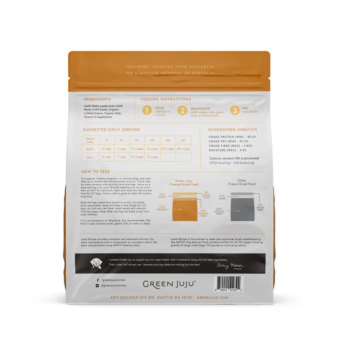 Green Juju: Lamb Freeze-Dried Complete Raw Diet 14oz