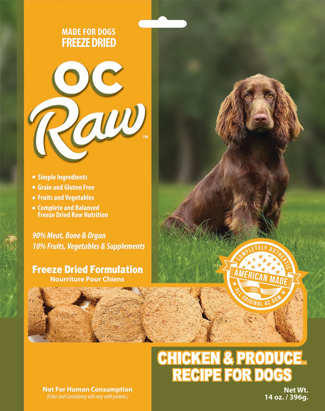 OC Raw Freeze-Dried Chicken Patties, 14oz