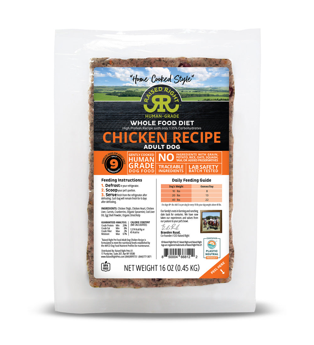 Raised Right - Gently Cooked - Chicken Recipe 16oz