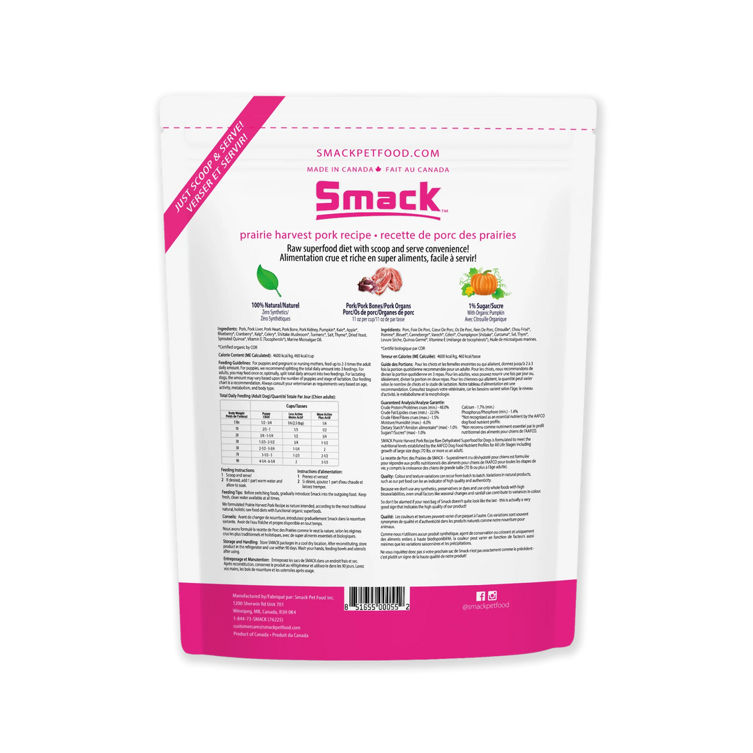 Smack - Prairie Harvest Pork Dehydrated Raw Dog Food