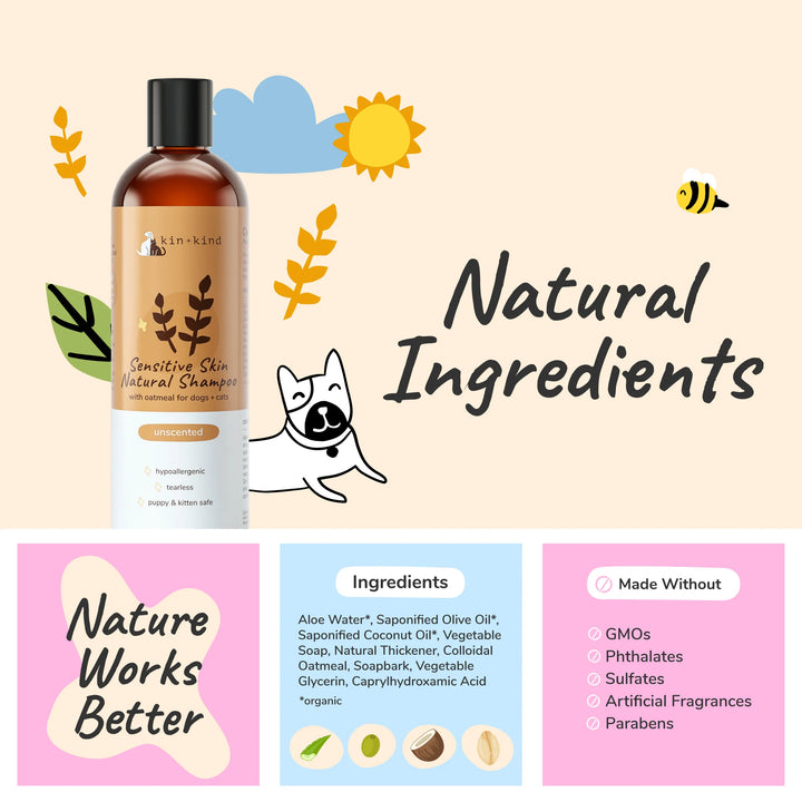 Kin+Kind - Sensitive Skin Shampoo (Oatmeal Unscented)