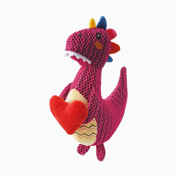 Dog Toy: Rexy Heart Dinosaur Plush