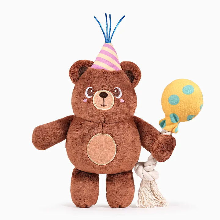 Dog Toy: Party Bear Plush