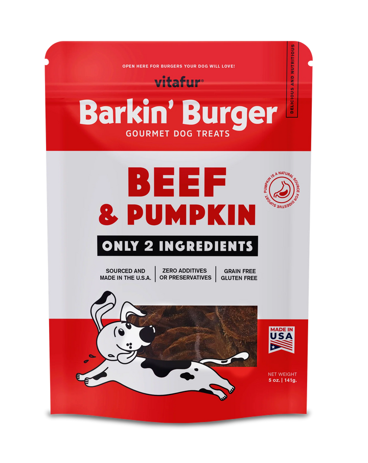 vitafur: Barkin' Burger - Beef & Pumpkin Dog Treats 4oz