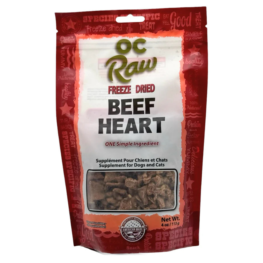 OC Raw - Freeze-Dried Beef Heart Dog Treats 4oz