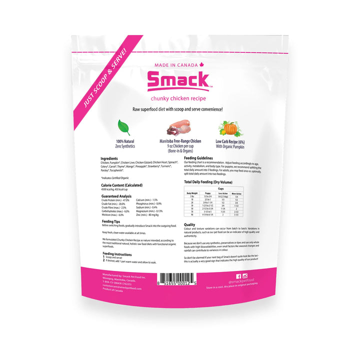 SMACK - Chunky Chicken Dehydrated Raw Dog Food