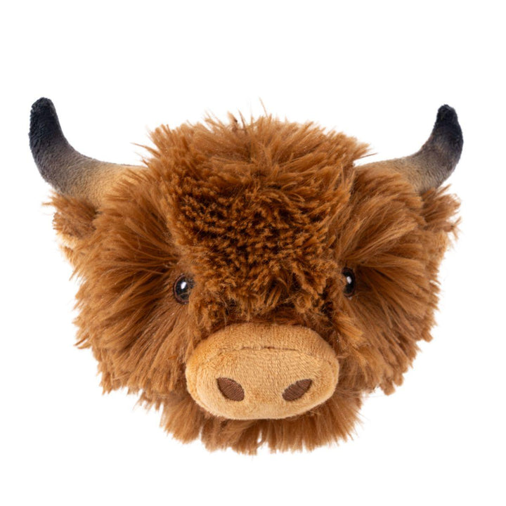 Tall Tails - Highland Cow Head Ball Dog Toy, 4-in