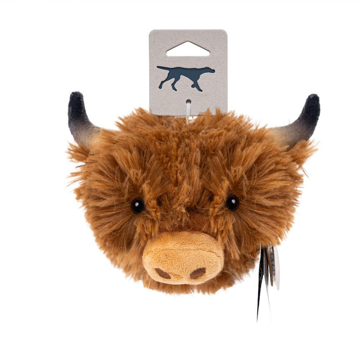 Tall Tails - Highland Cow Head Ball Dog Toy, 4-in