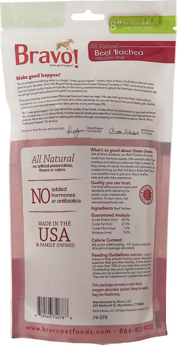 Bravo - Beef Trachea Chews 8" 2-count