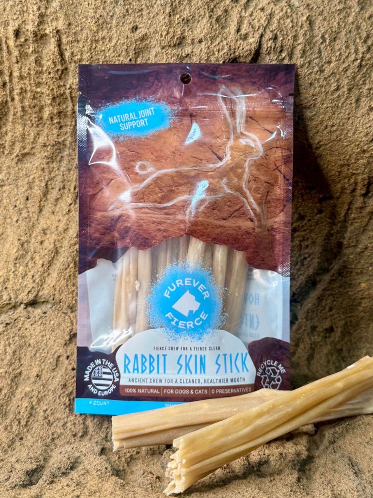 Furever Fierce - Rabbit Skin Stick 4ct – The Modern Canine - Dog Store ...