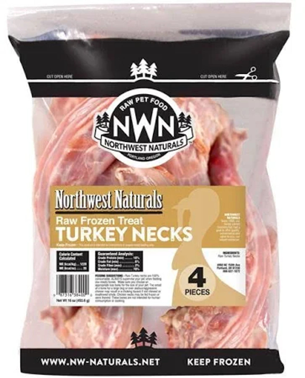 Northwest Naturals - Frozen Raw Turkey Necks 4ct