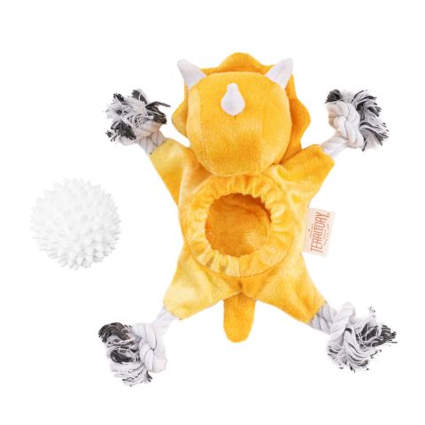 Territory - Triceratops 2-in-1 Tug Fetch Dog Toy